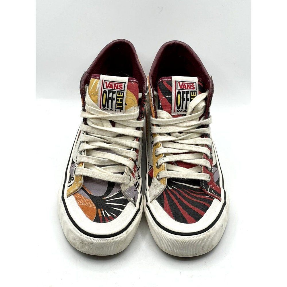 Vans Off The Wall Sk8 Hi Unisex Red Yellow Striped Shoes Sneakers Size 6 500714 - Picture 7 of 13